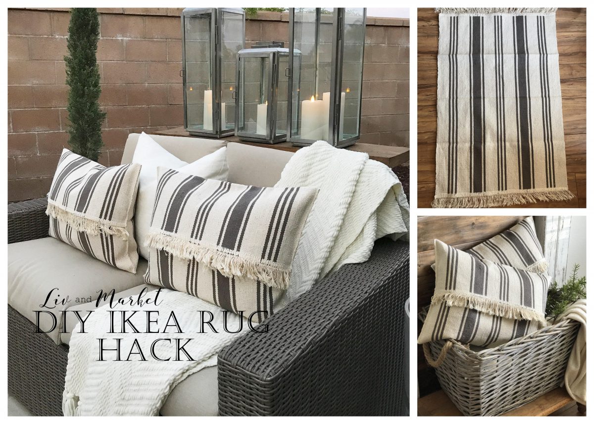 DIY IKEA RUG-PILLOW HACK